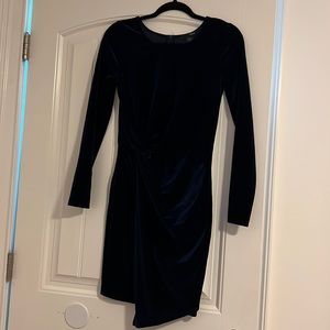 Aqua blue velvet dress